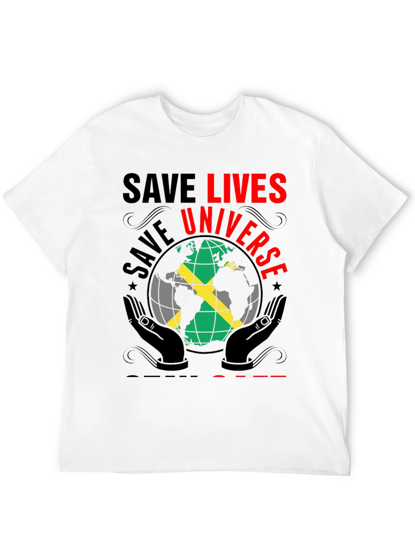 Save Lives Universe Jamaica Flag Graphic T-Shirt