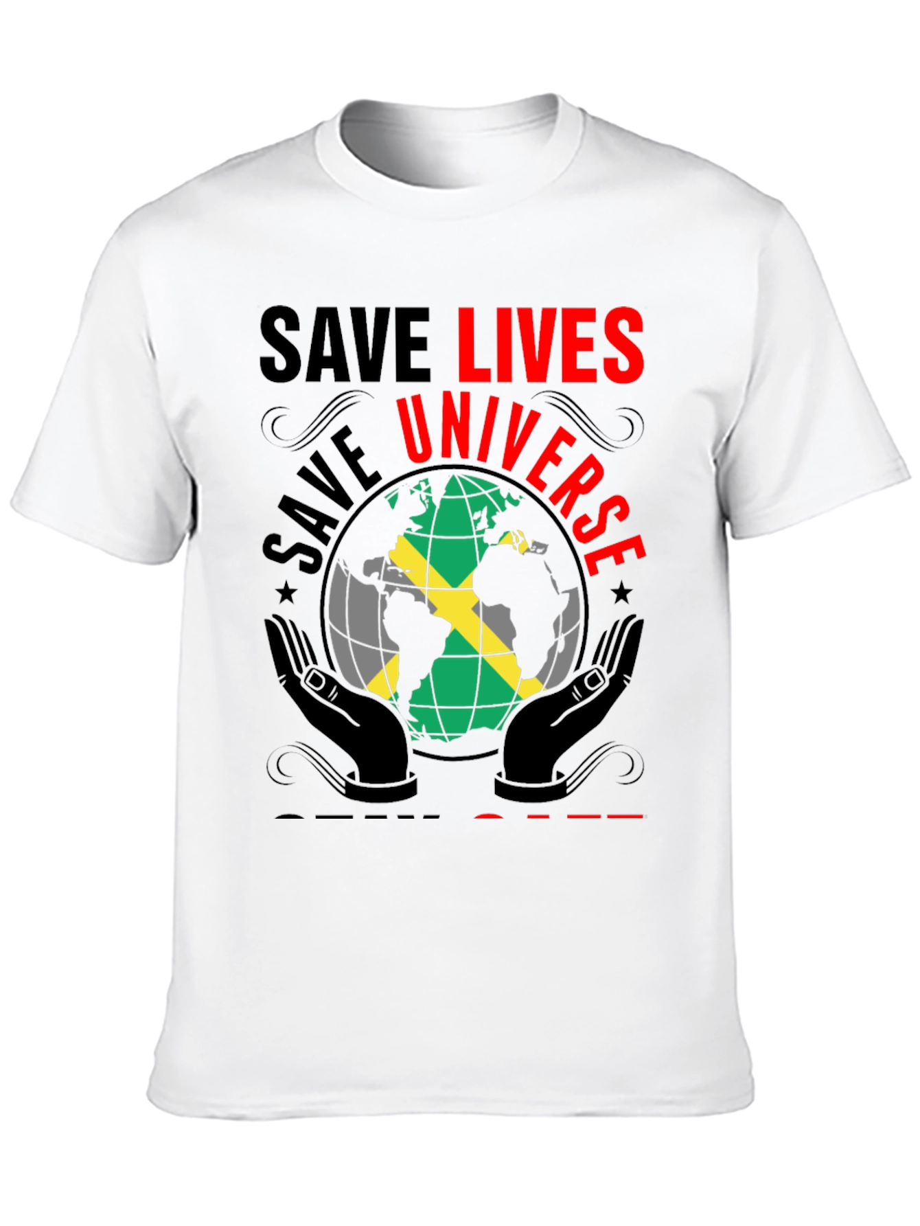 Save Lives Universe Jamaica Flag Graphic T-Shirt