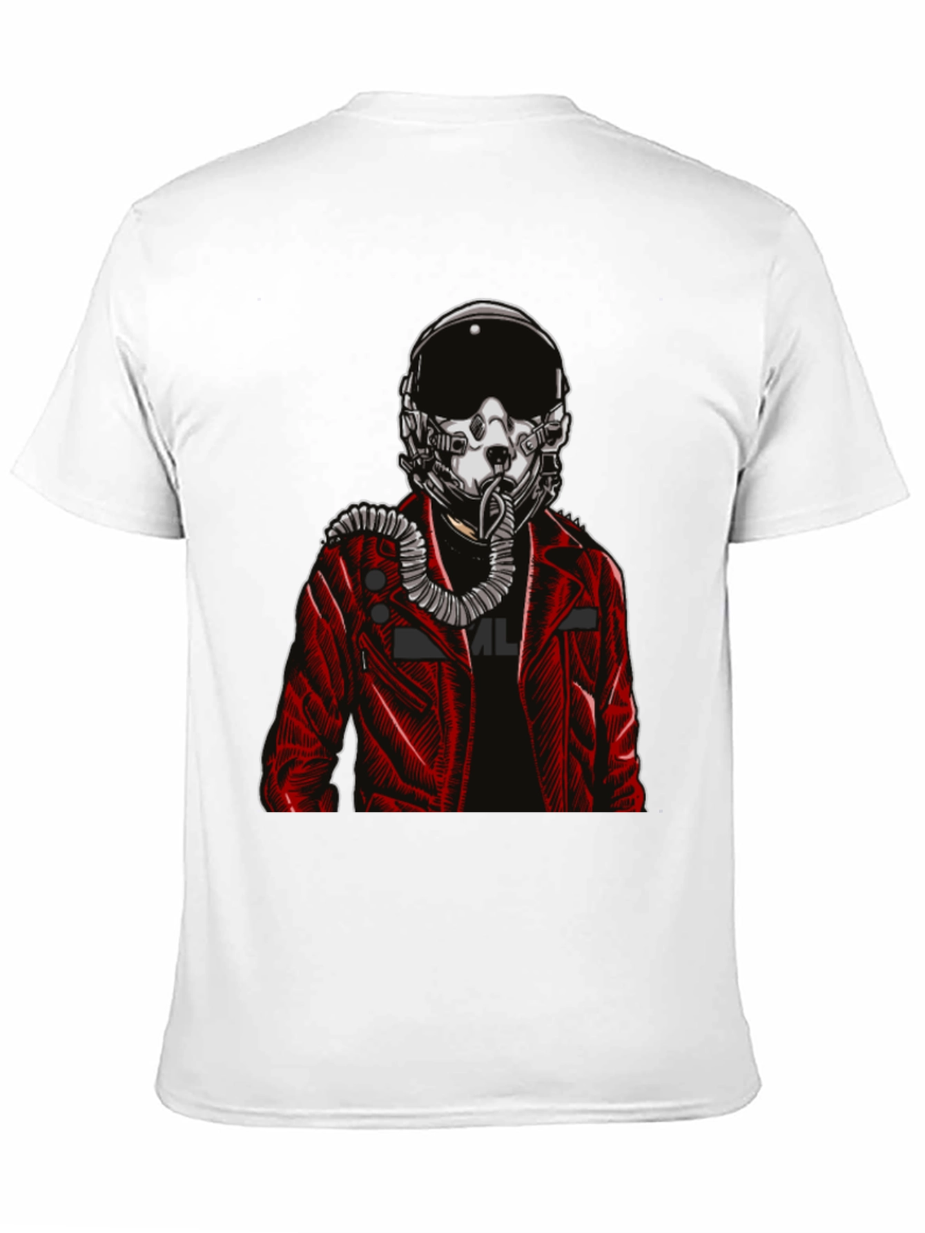 Pilot Helmet Graphic Tee - Bold Black Cotton Shirt