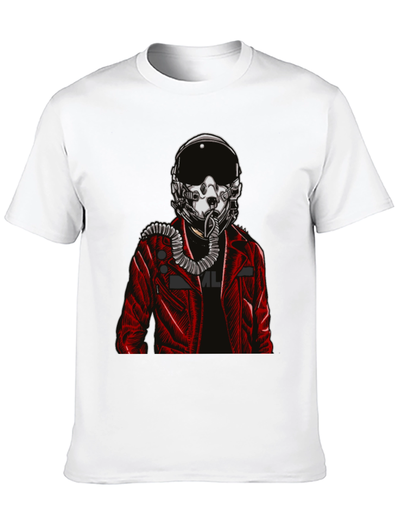 Pilot Helmet Graphic Tee - Bold Black Cotton Shirt