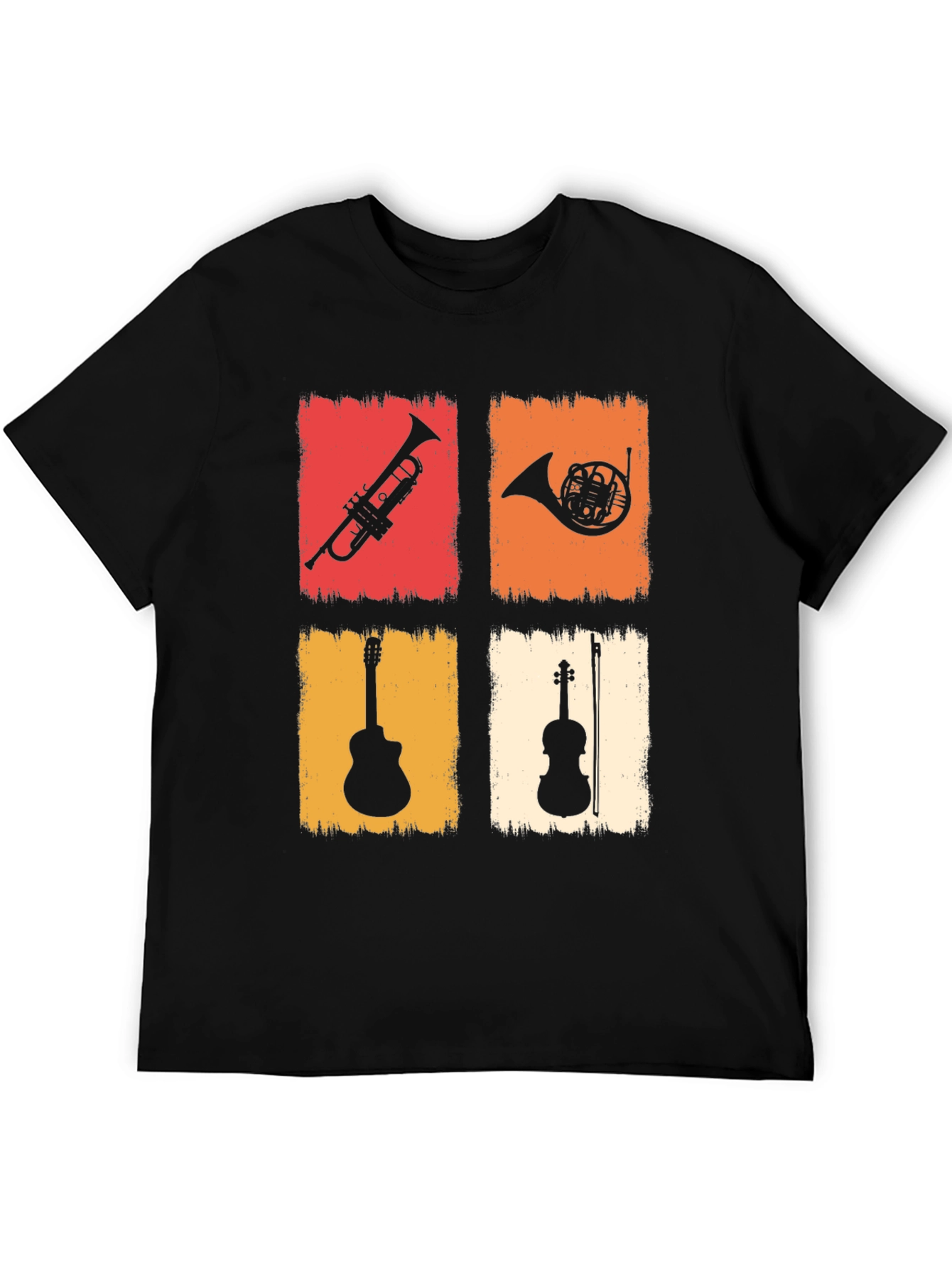 Musical Instrument T-Shirt: Trumpet Horn Guitar Violin