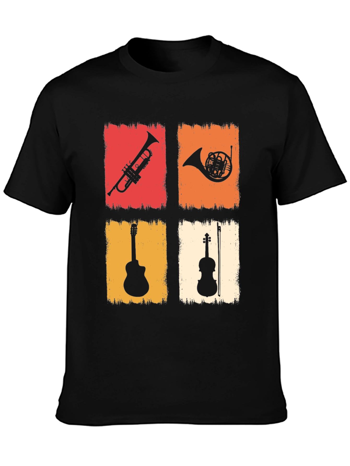 Musical Instrument T-Shirt: Trumpet Horn Guitar Violin
