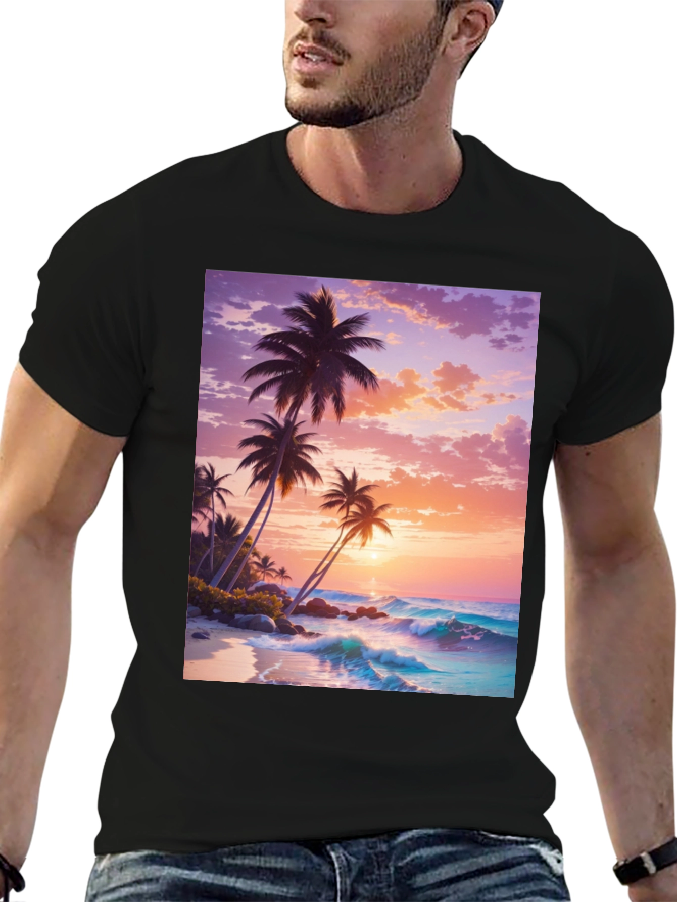 Sunset Palm Tree Graphic Tee