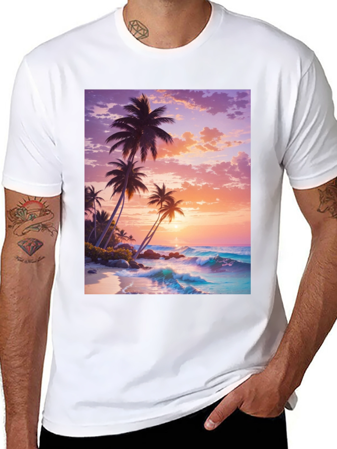 Sunset Palm Tree Graphic Tee