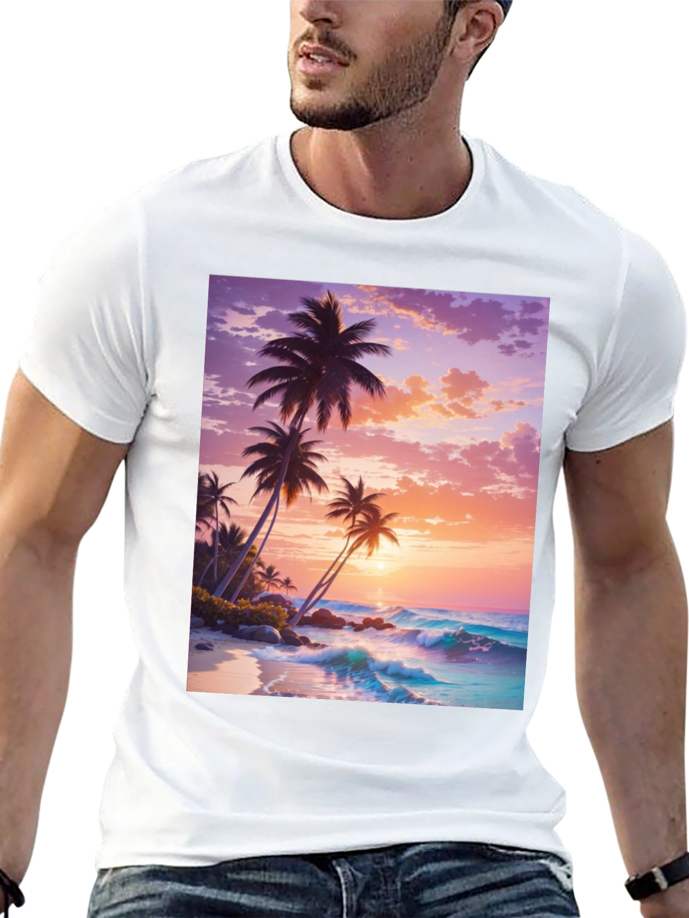 Sunset Palm Tree Graphic Tee