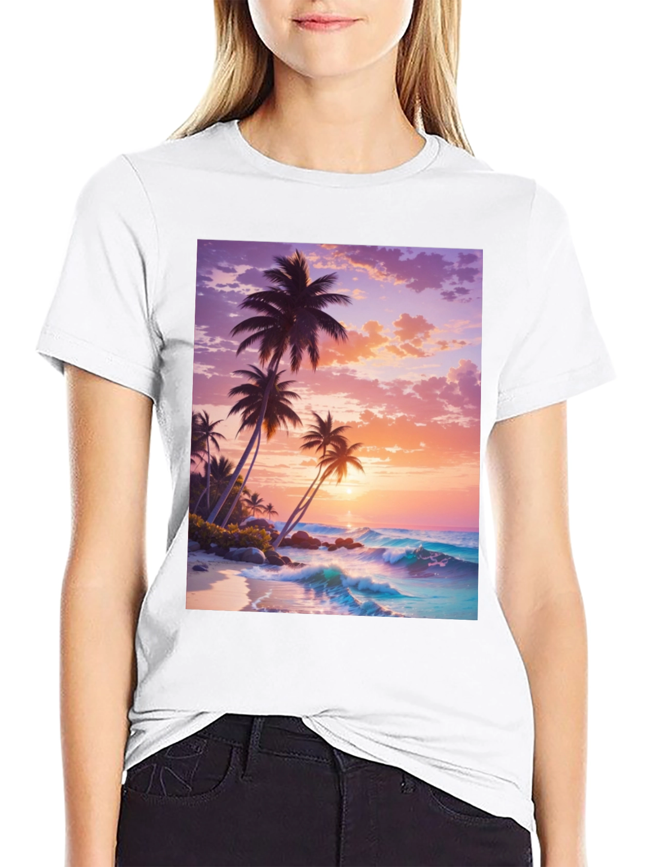 Sunset Palm Tree Graphic Tee