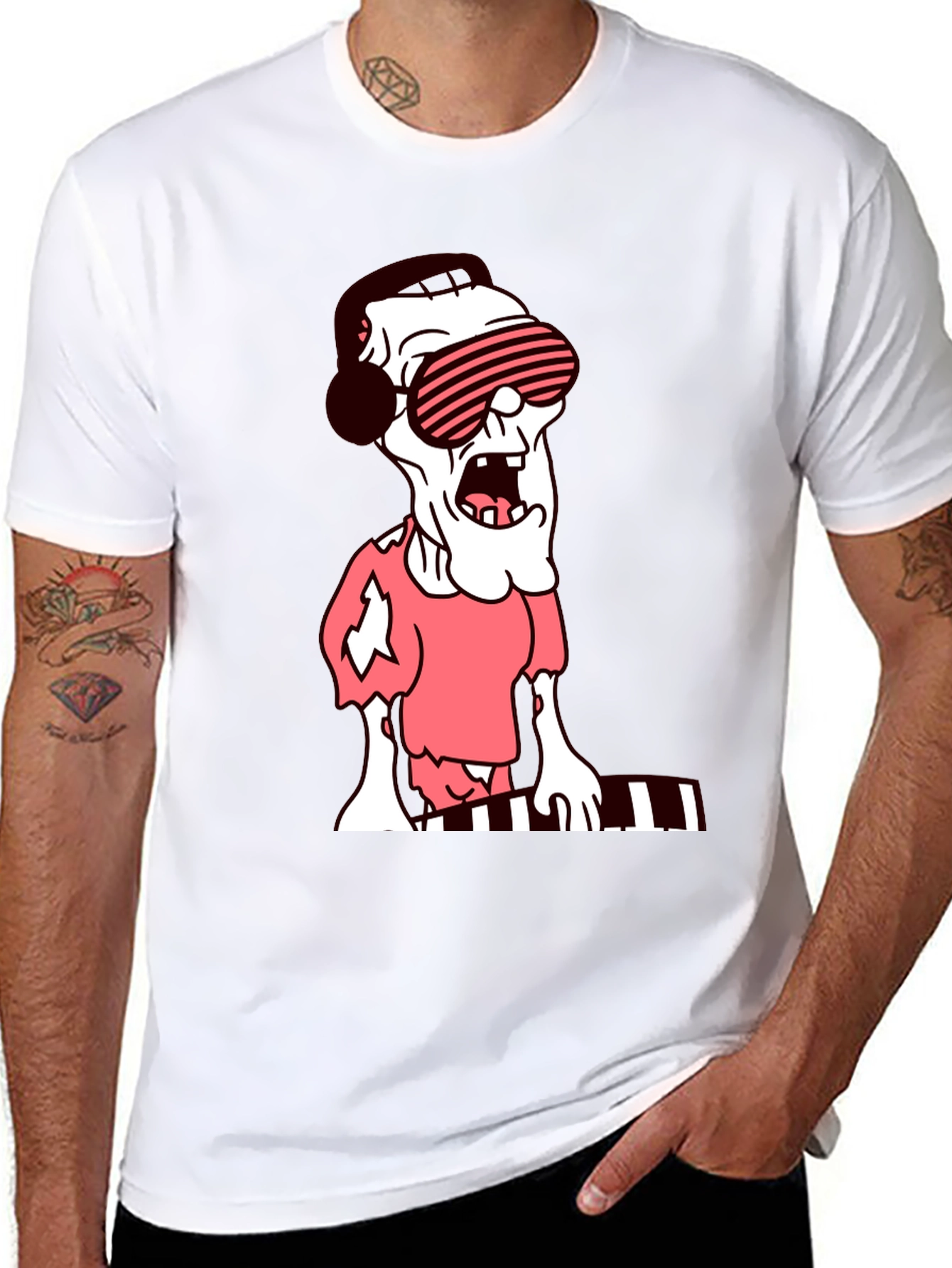 Zombie DJ Graphic T-Shirt - Unique Music Lover Tee