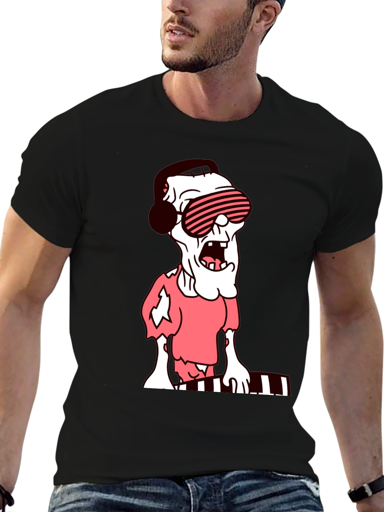 Zombie DJ Graphic T-Shirt - Unique Music Lover Tee