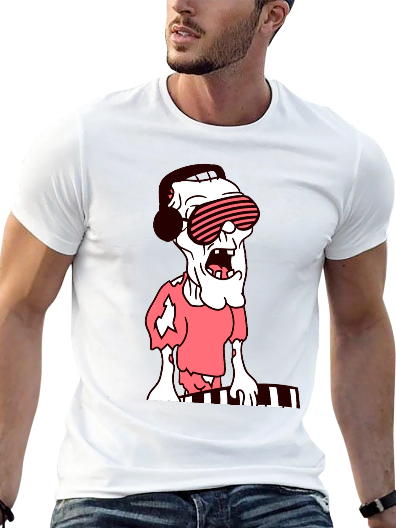 Zombie DJ Graphic T-Shirt - Unique Music Lover Tee