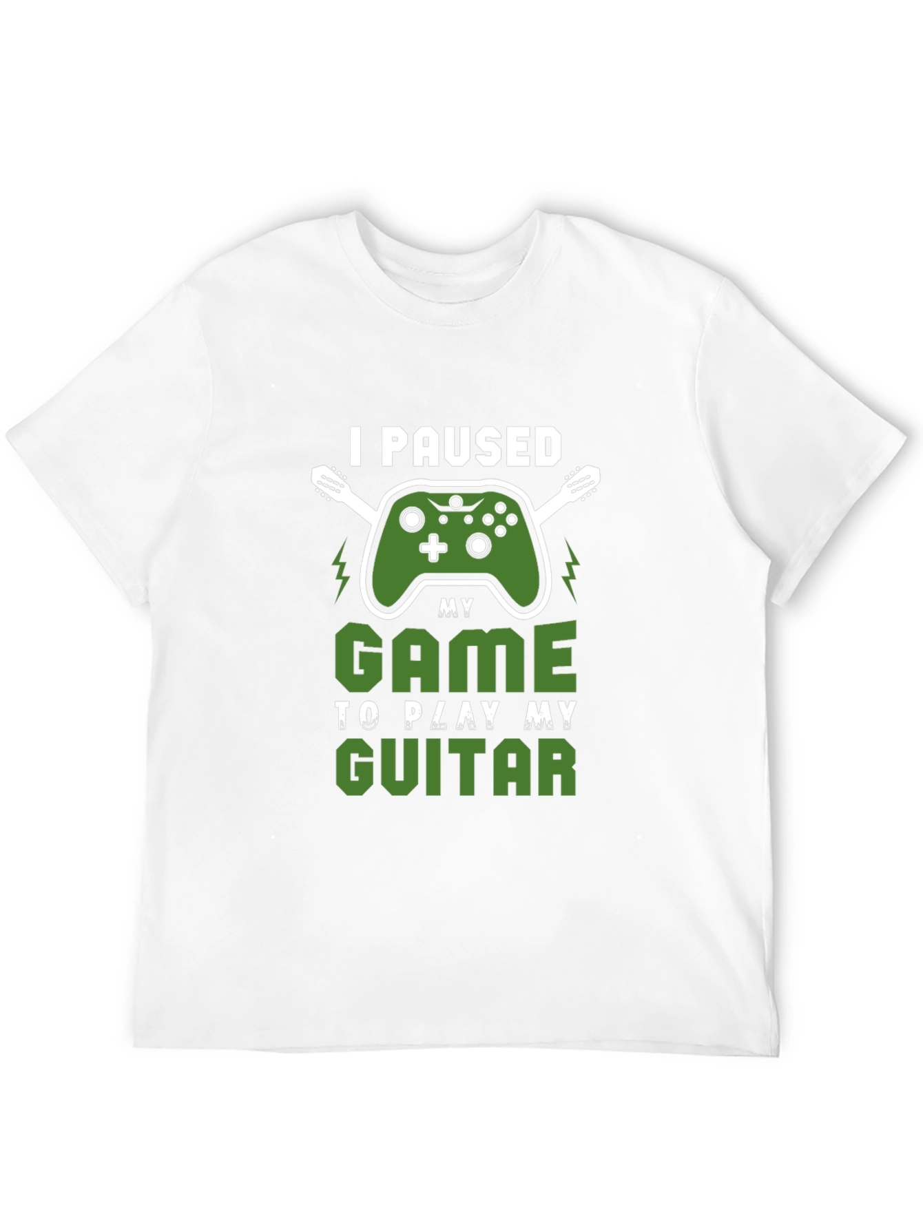 Gamer Guitarist T-Shirt - Paused My Game Graphic Tee