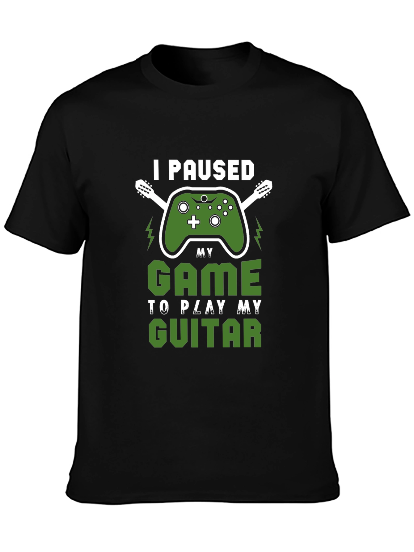 Gamer Guitarist T-Shirt - Paused My Game Graphic Tee