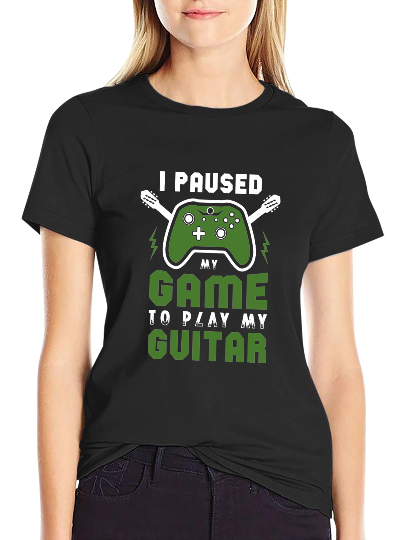 Gamer Guitarist T-Shirt - Paused My Game Graphic Tee