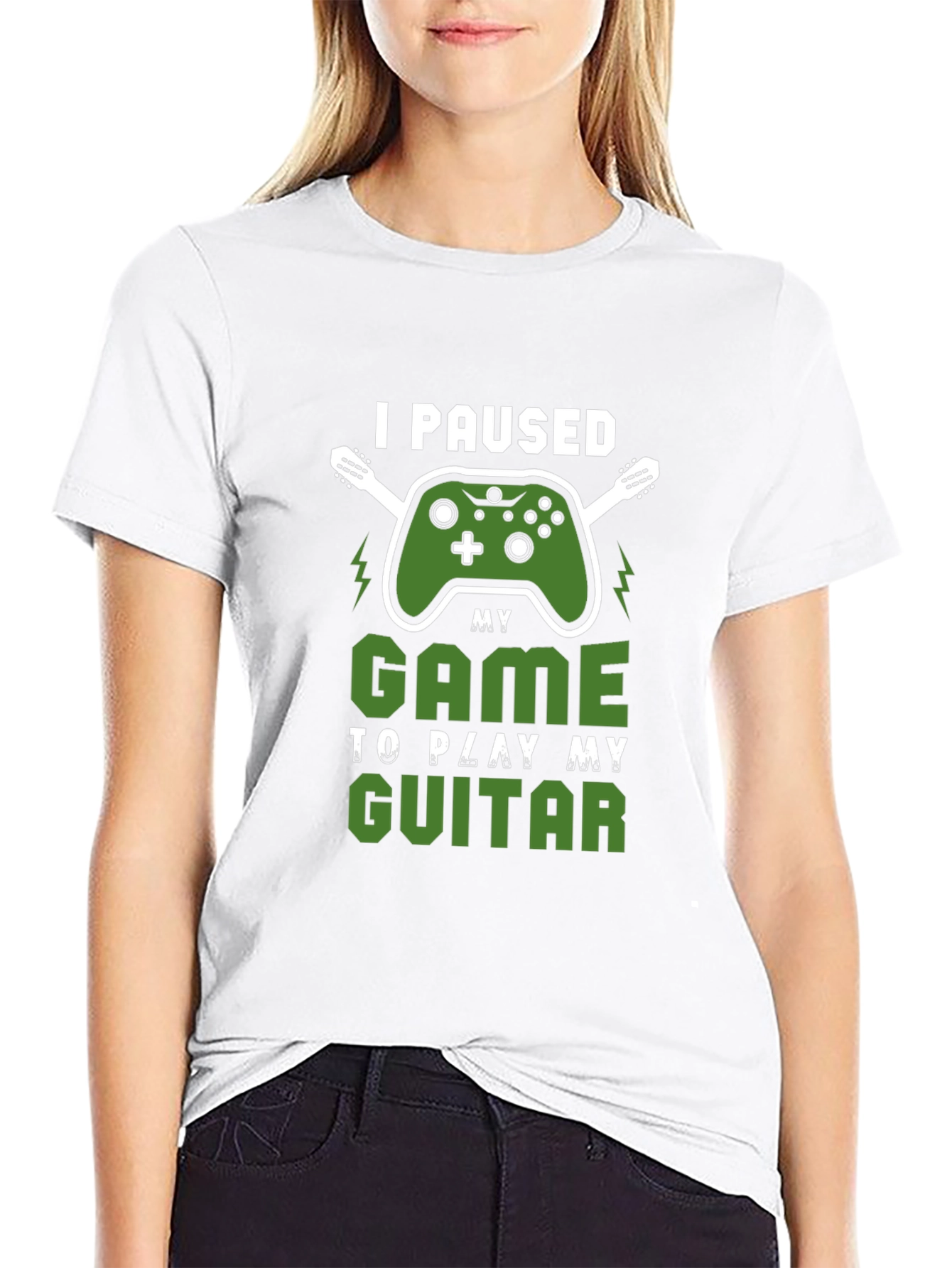 Gamer Guitarist T-Shirt - Paused My Game Graphic Tee