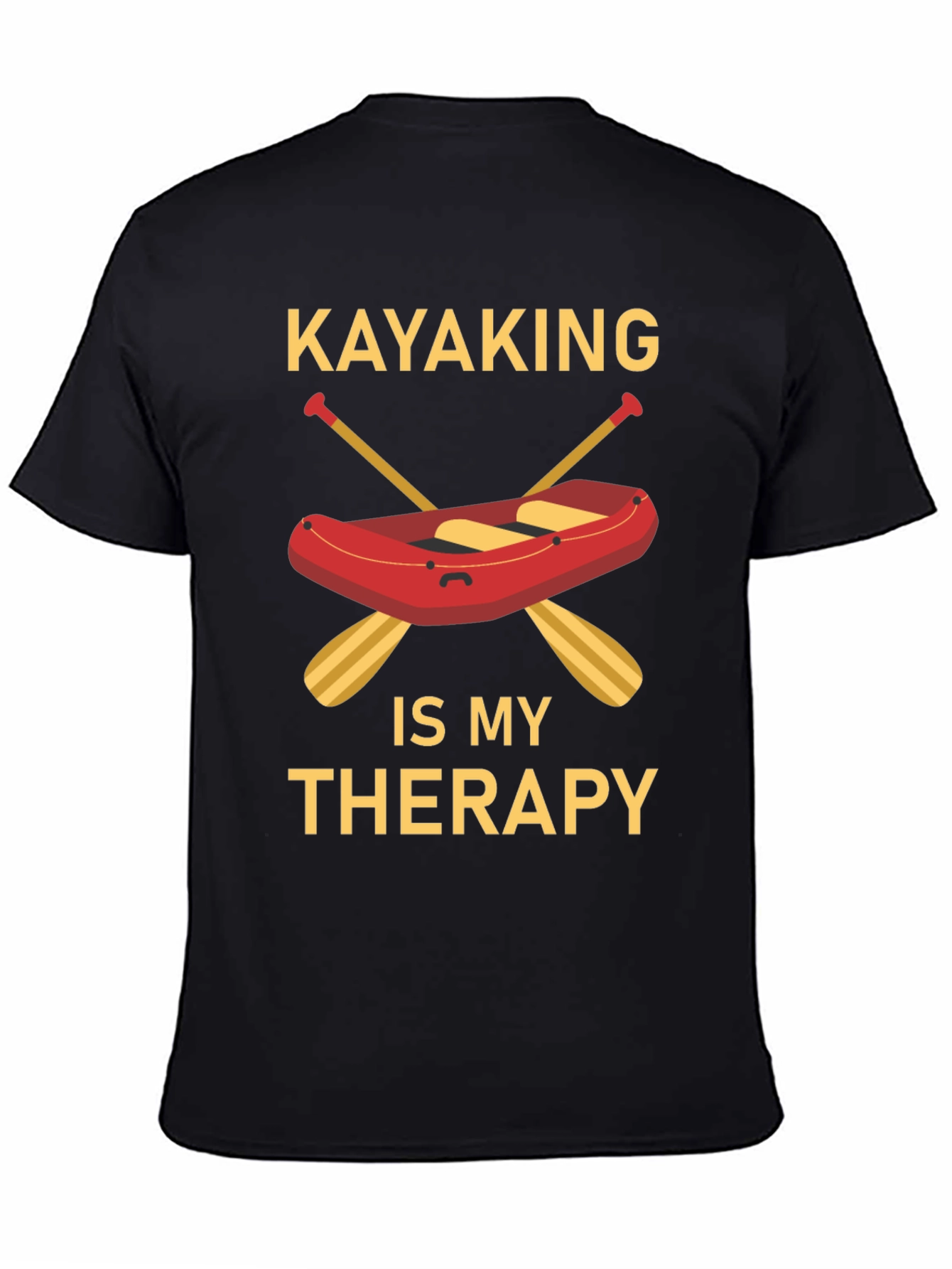Kayaking Therapy Graphic T-Shirt - Black