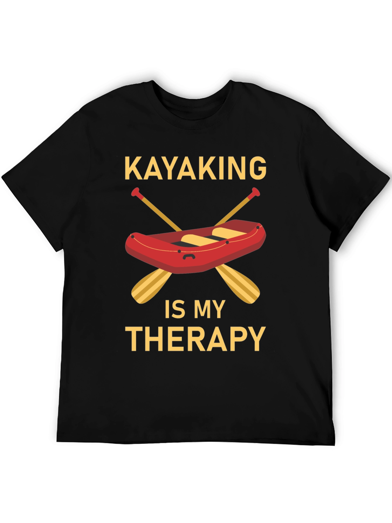 Kayaking Therapy Graphic T-Shirt - Black