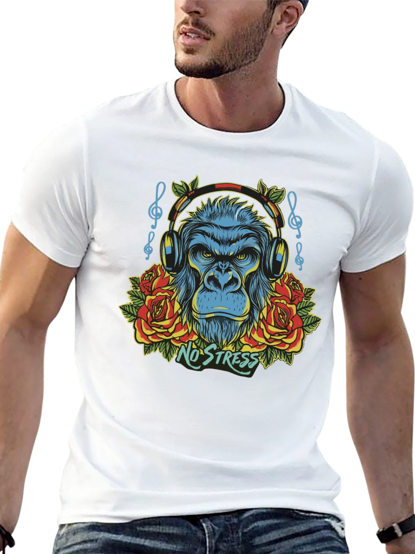 No Stress Gorilla Graphic T-Shirt