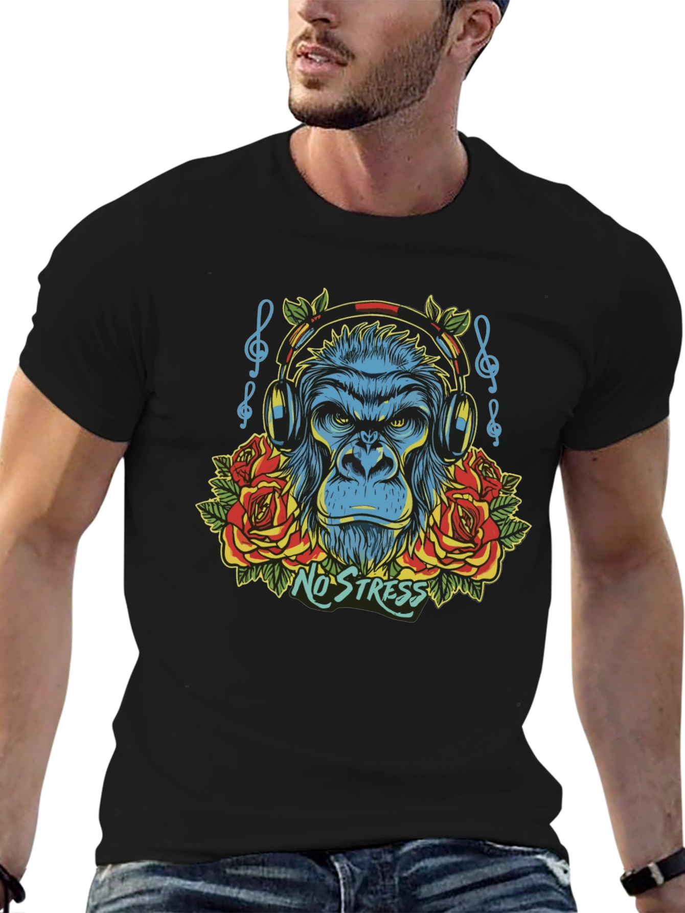 No Stress Gorilla Graphic T-Shirt