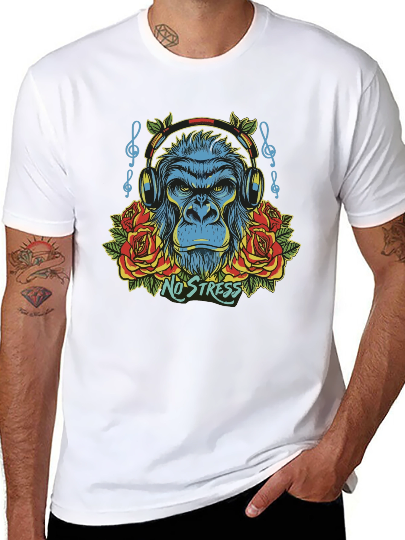 No Stress Gorilla Graphic T-Shirt