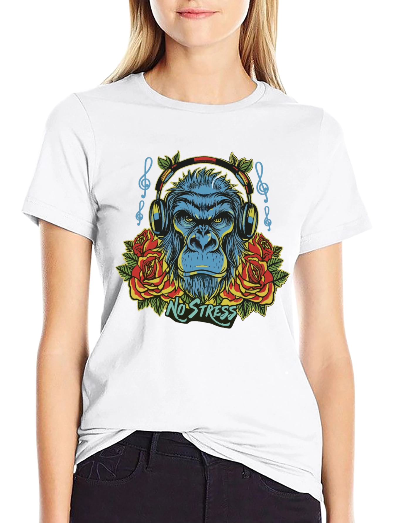 No Stress Gorilla Graphic T-Shirt