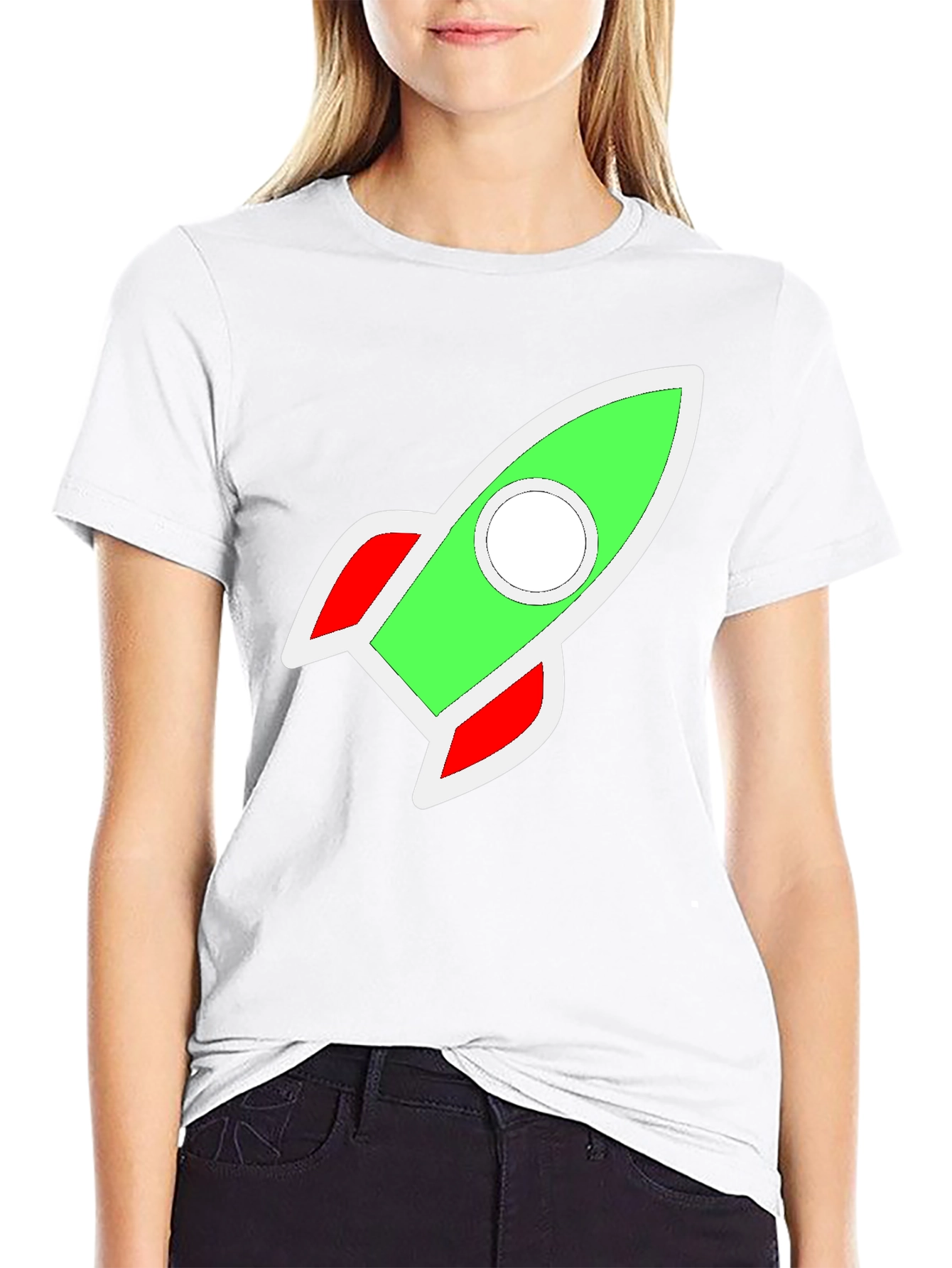 Rocket Graphic Black T-Shirt - Blast Off in Style!