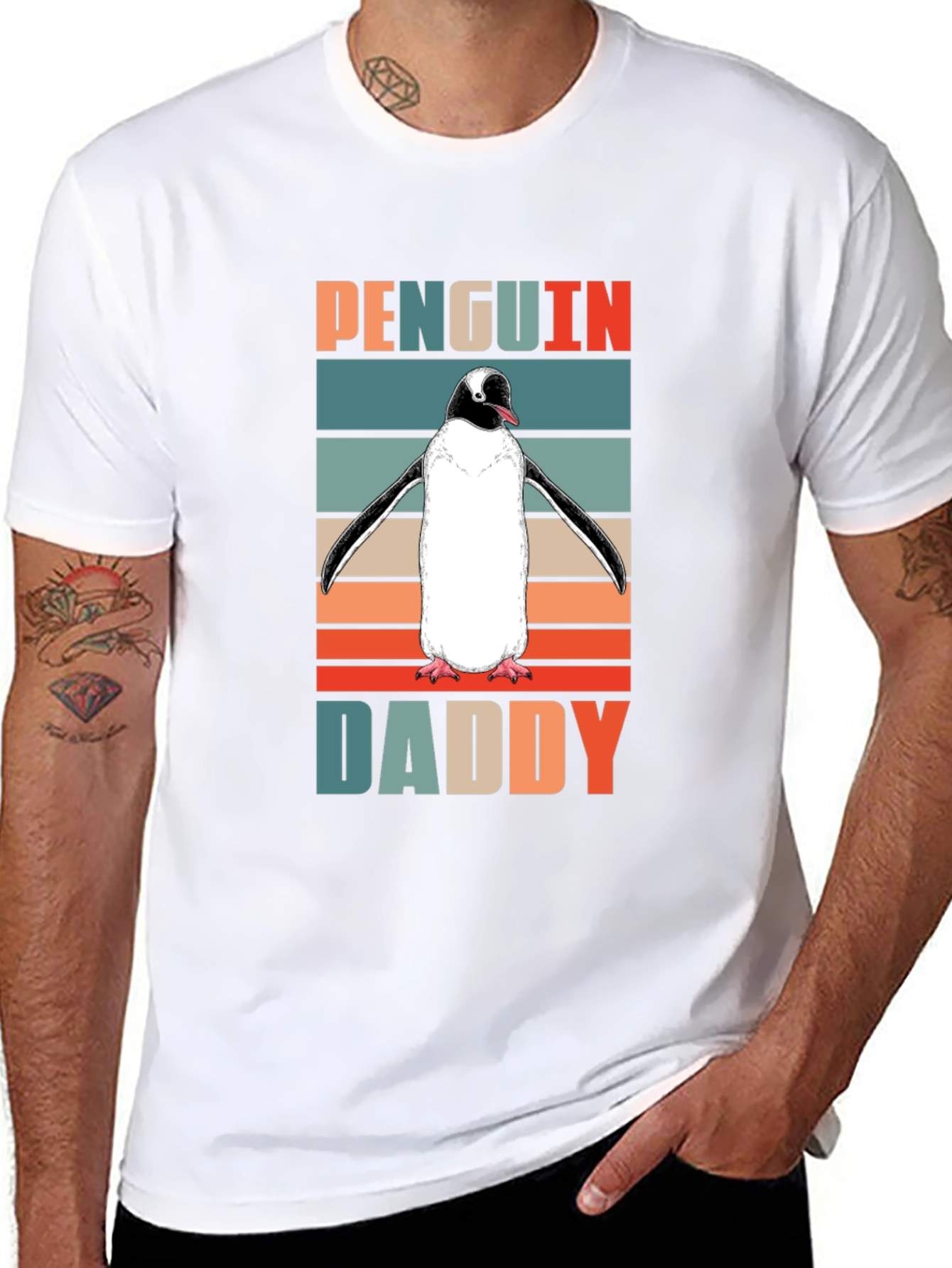 Penguin Daddy Retro T-Shirt