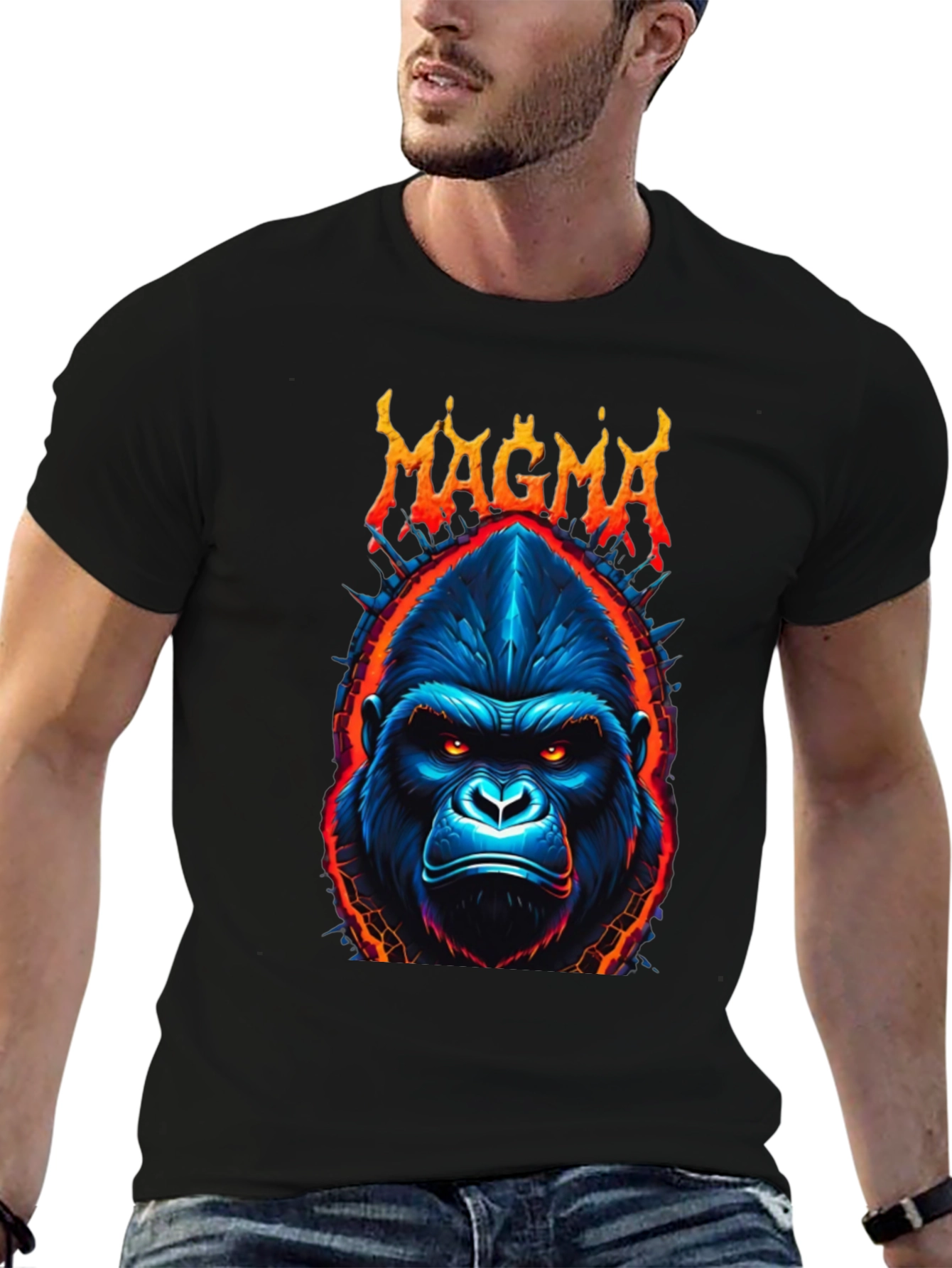 Magma Gorilla Graphic Tee - Bold Black T-Shirt