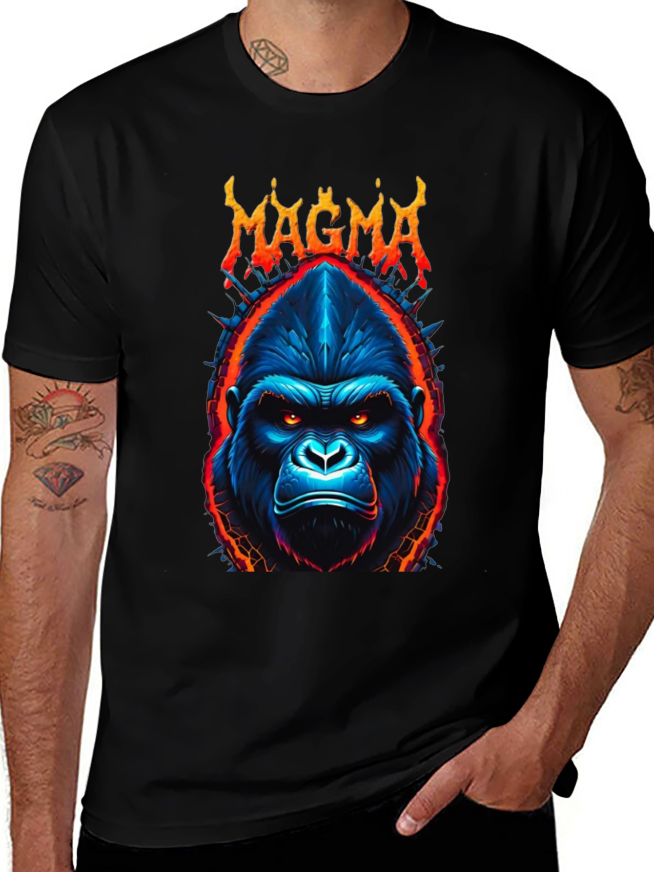 Magma Gorilla Graphic Tee - Bold Black T-Shirt