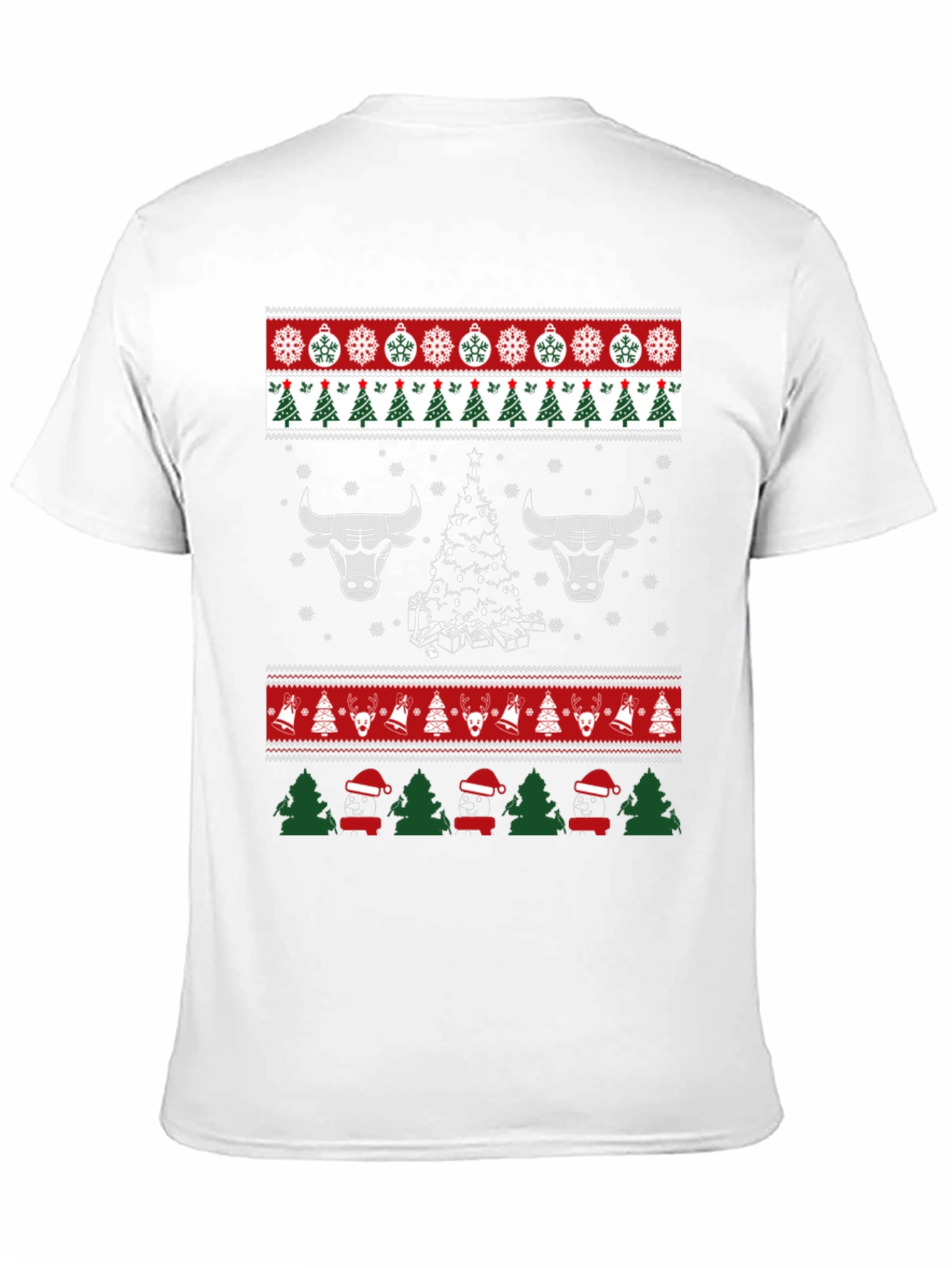 Festive Bulls Christmas Ugly Sweater T-Shirt