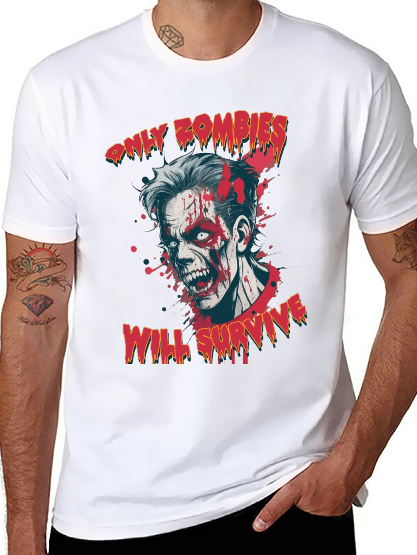 Zombie Survival Graphic Tee - Only Zombies Will Survive