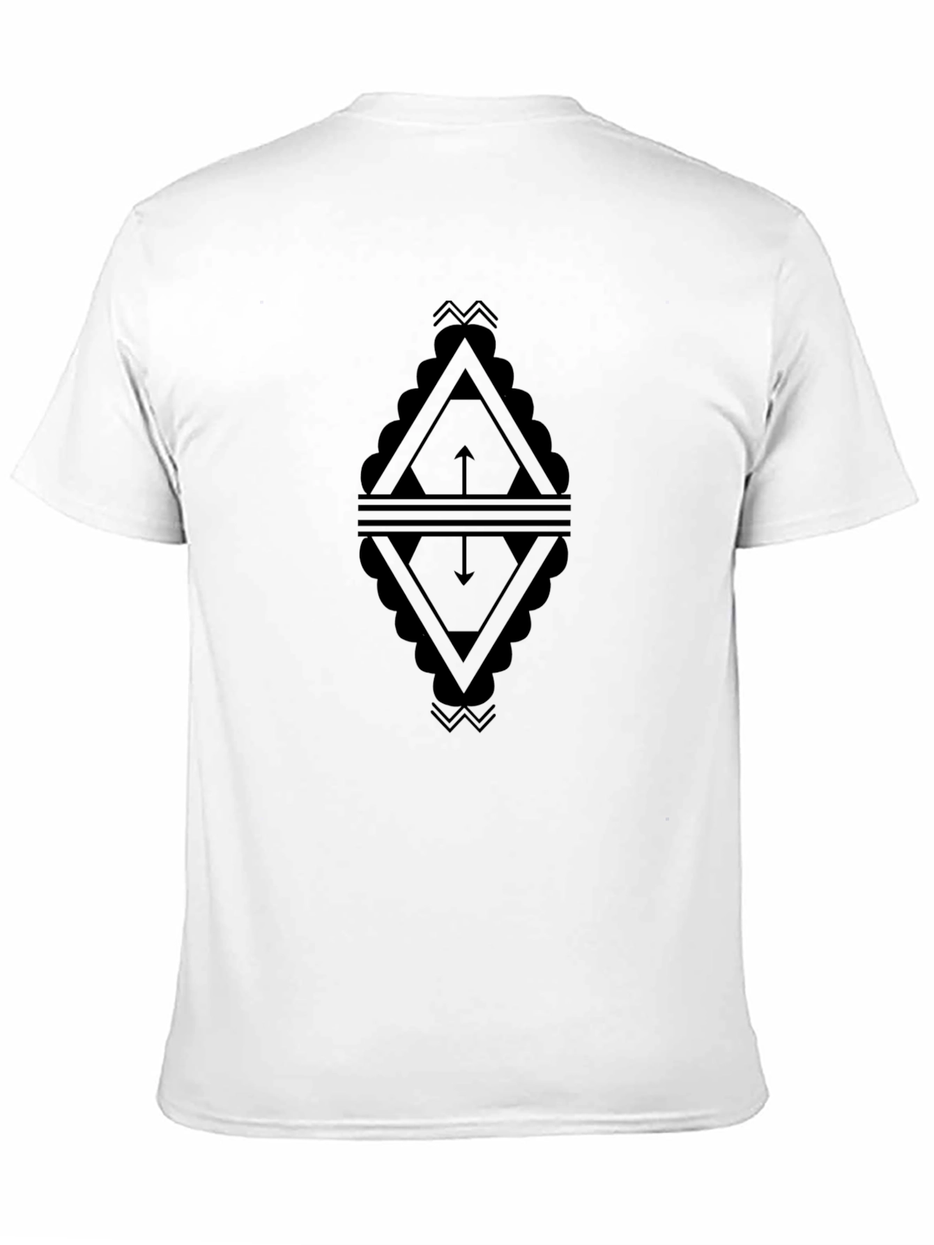 Geometric Arrow Design Black T-Shirt