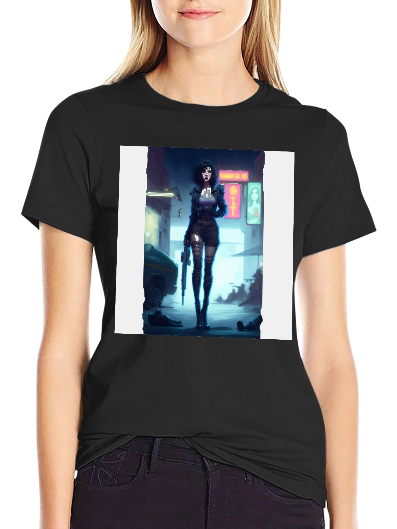 Cyberpunk Girl T-Shirt - Edgy Graphic Tee