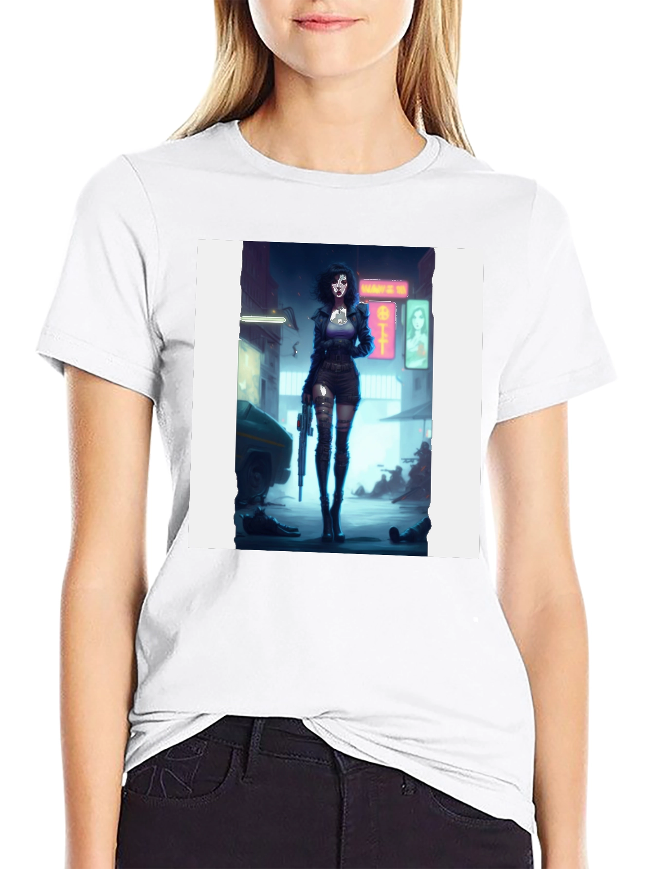 Cyberpunk Girl T-Shirt - Edgy Graphic Tee