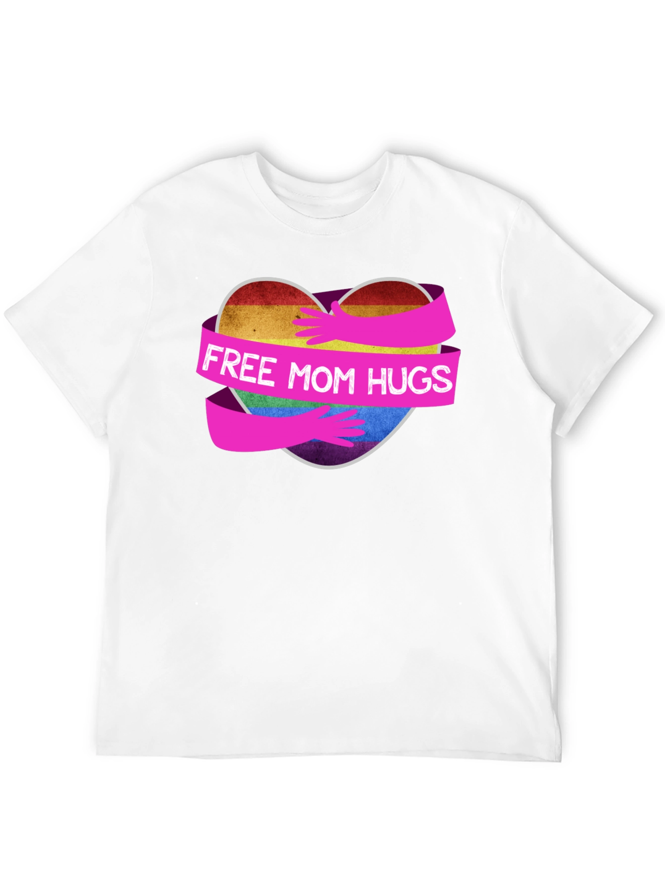 Free Mom Hugs Rainbow Heart T-Shirt
