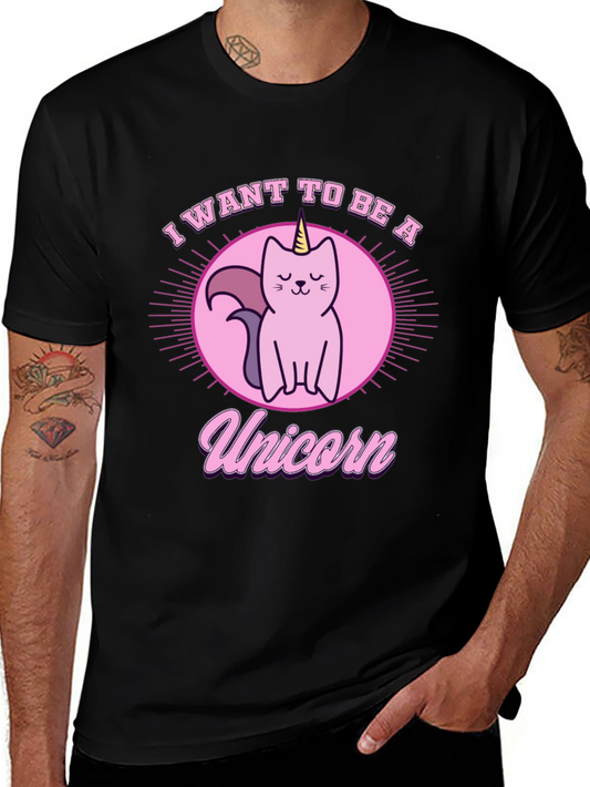 I Want to Be a Unicorn Cat Graphic Tee