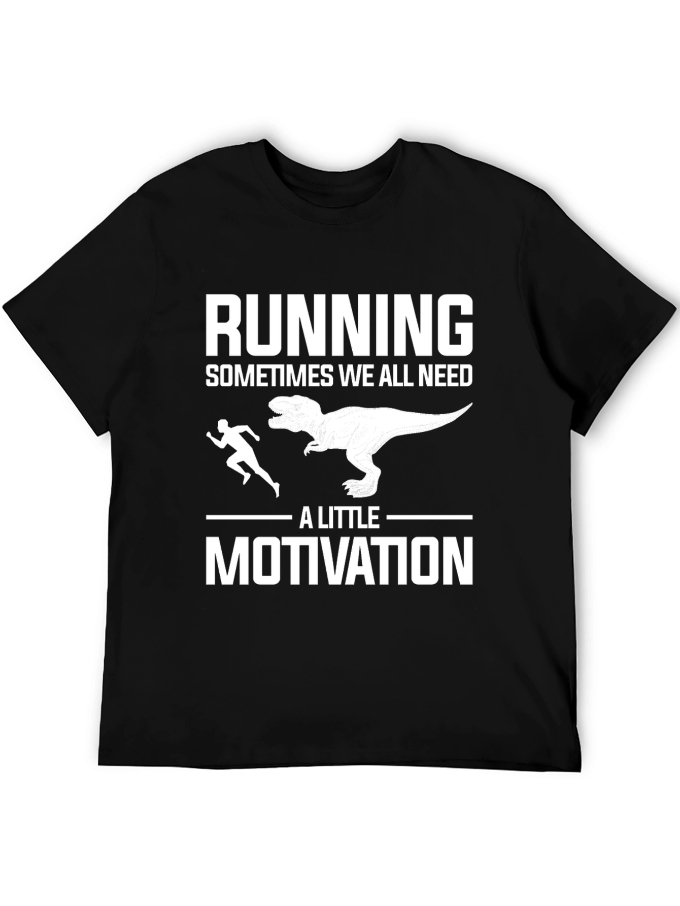 Running Motivation T-Shirt - Dinosaur Chase Design