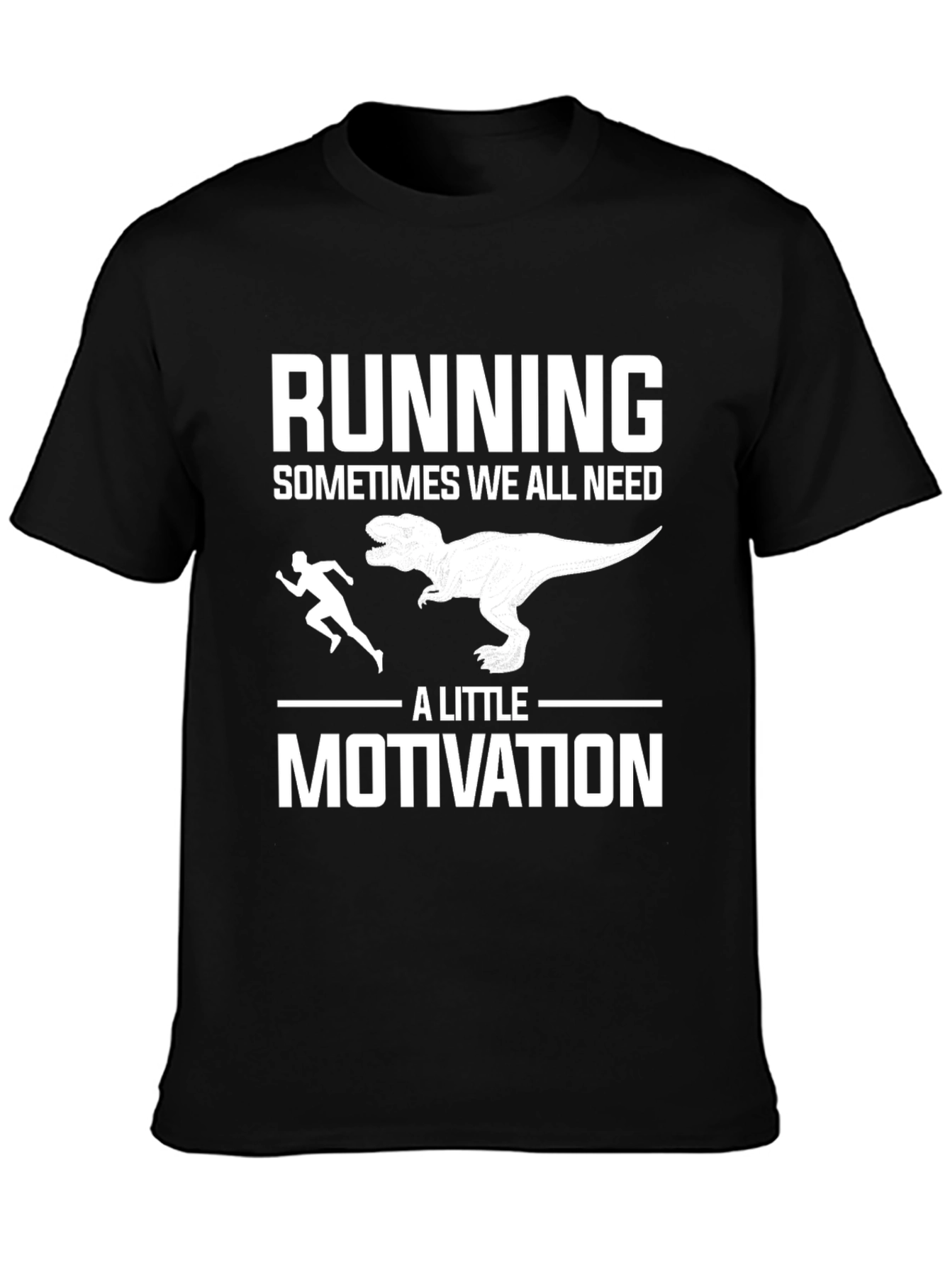 Running Motivation T-Shirt - Dinosaur Chase Design