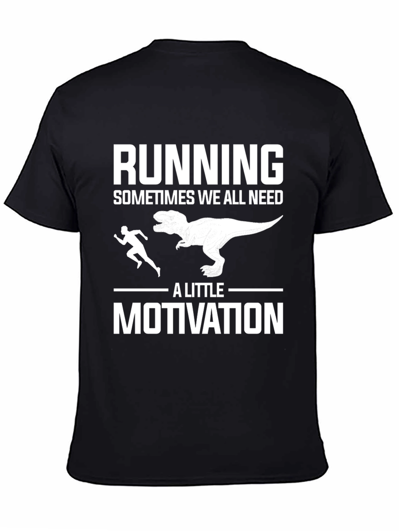 Running Motivation T-Shirt - Dinosaur Chase Design