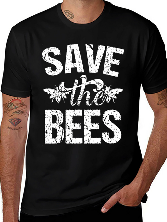 Save the Bees Graphic Tee - Black Cotton