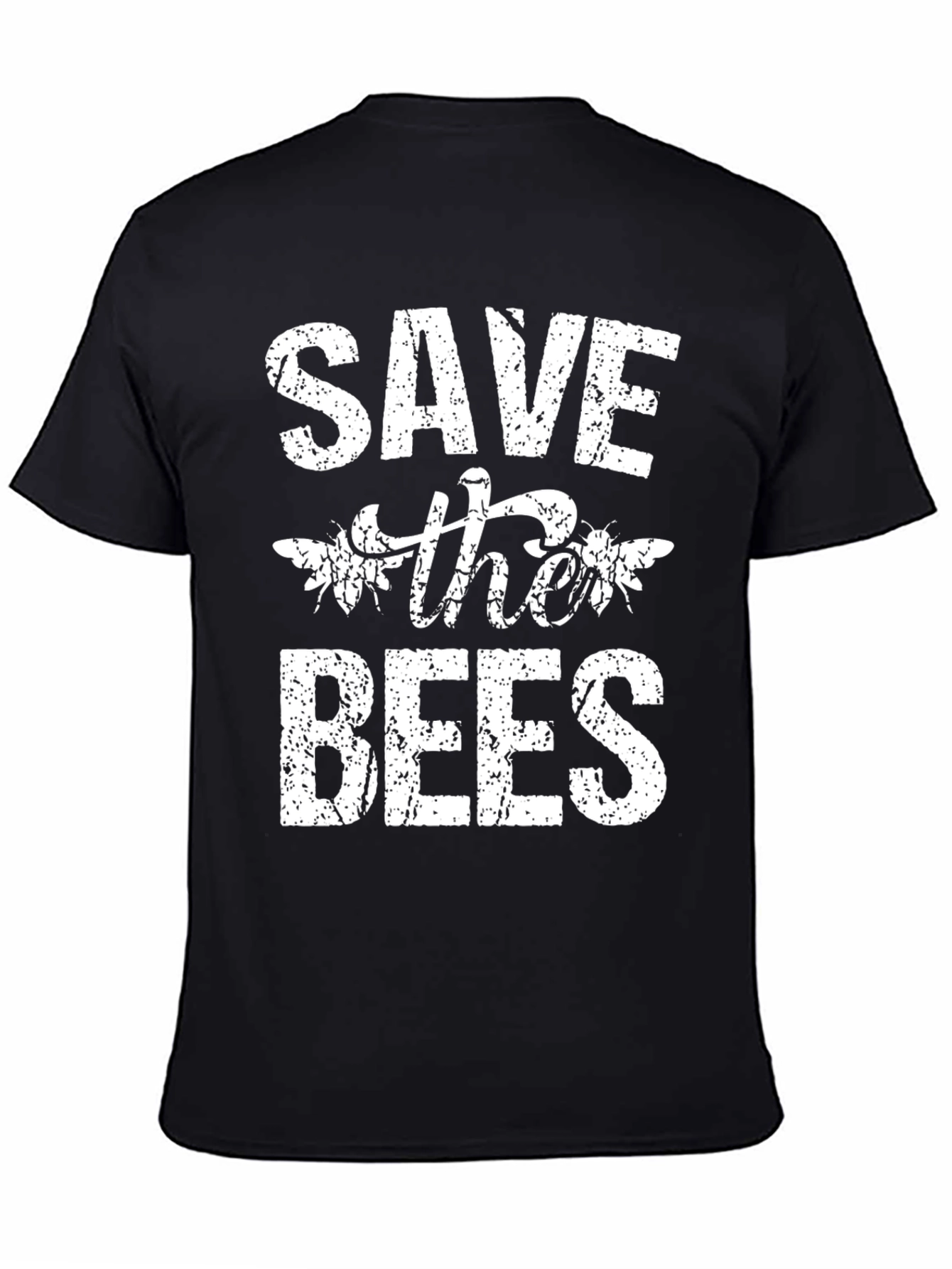 Save the Bees Graphic Tee - Black Cotton