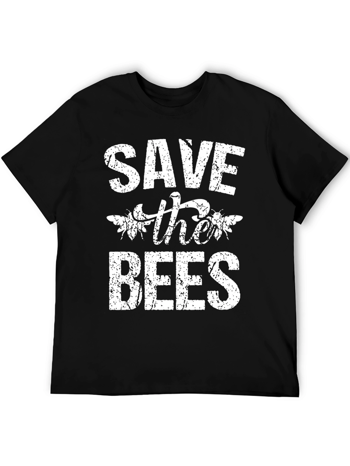 Save the Bees Graphic Tee - Black Cotton