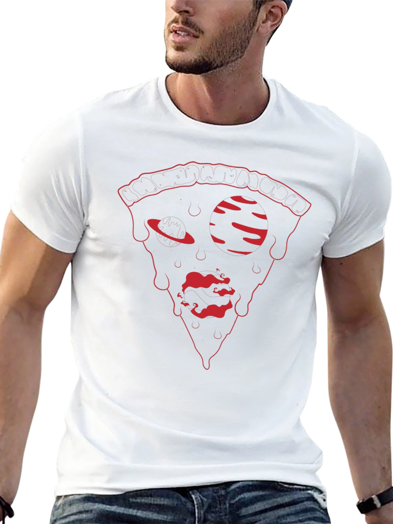 Pizza Graphic Tee - Trendy Black T-Shirt