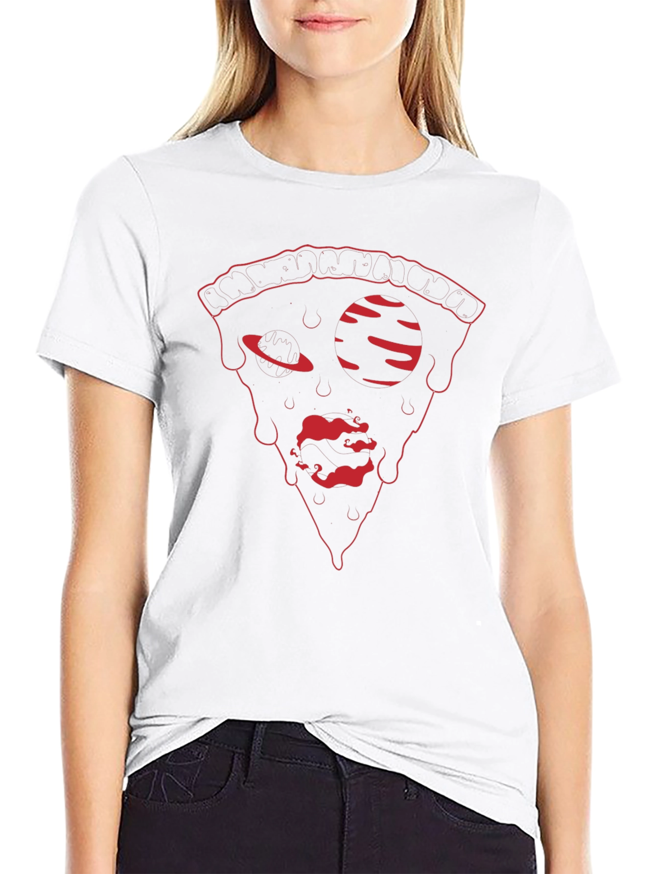 Pizza Graphic Tee - Trendy Black T-Shirt