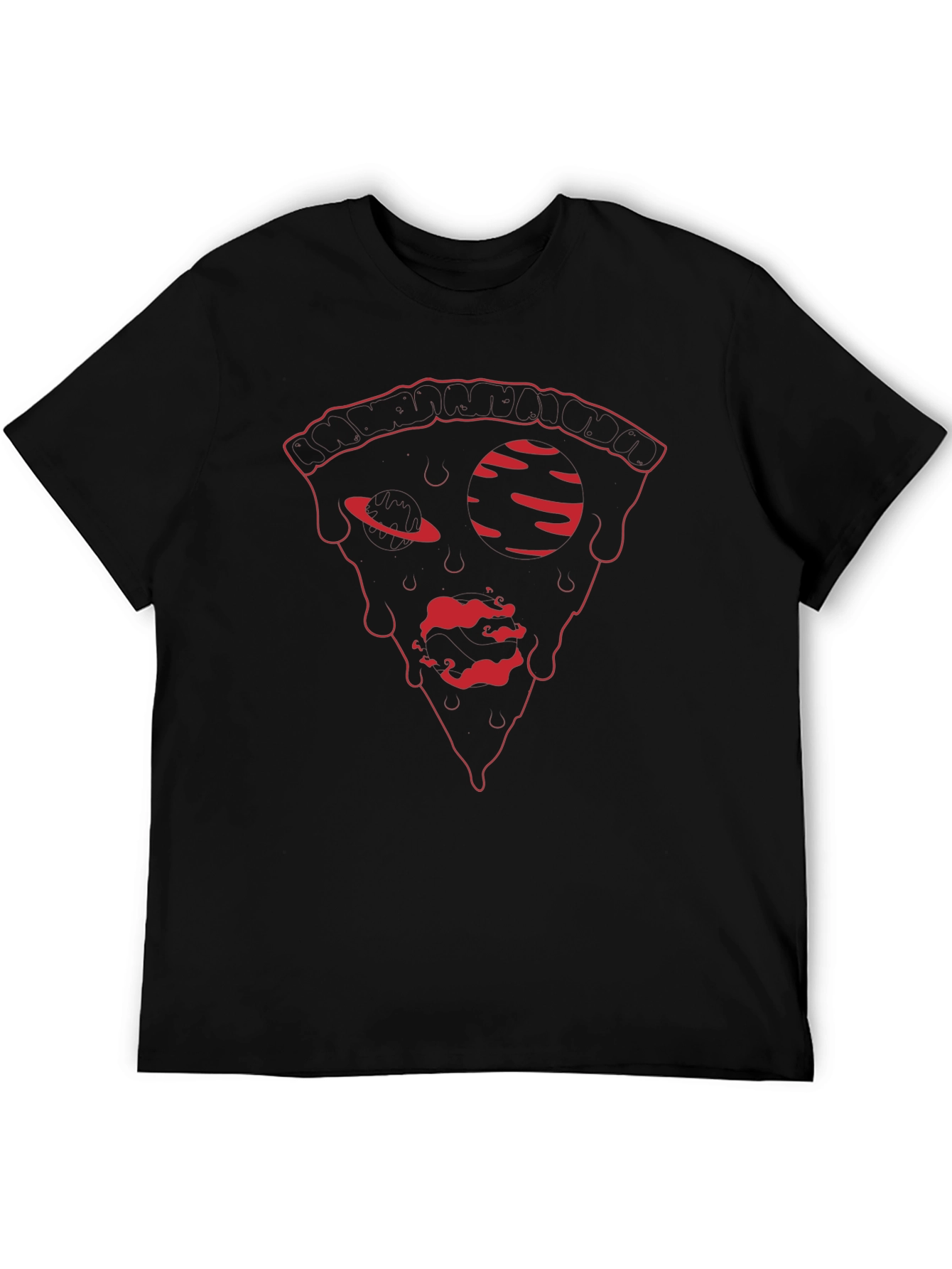 Pizza Graphic Tee - Trendy Black T-Shirt