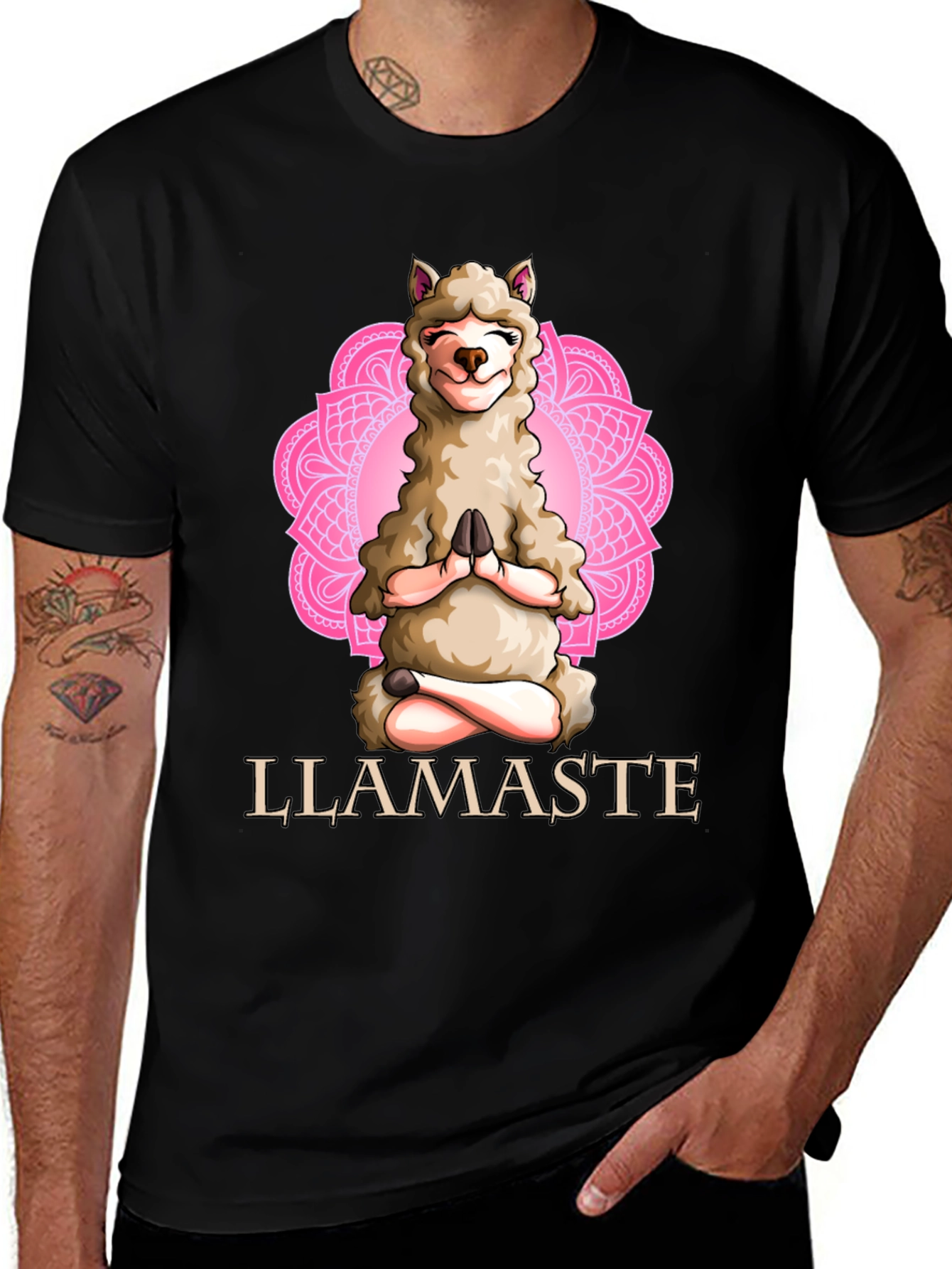 Llamaste Yoga Black T-Shirt
