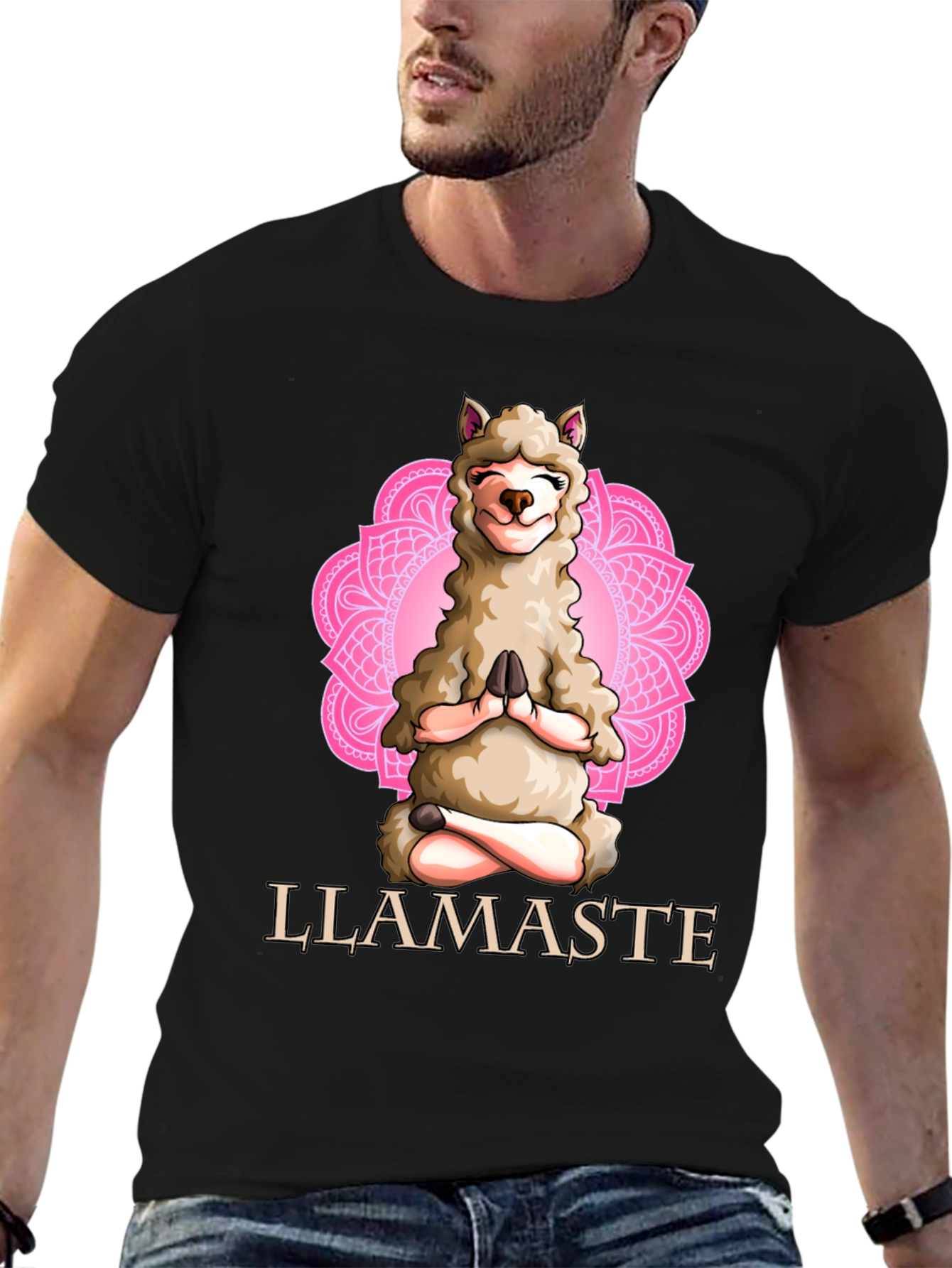 Llamaste Yoga Black T-Shirt