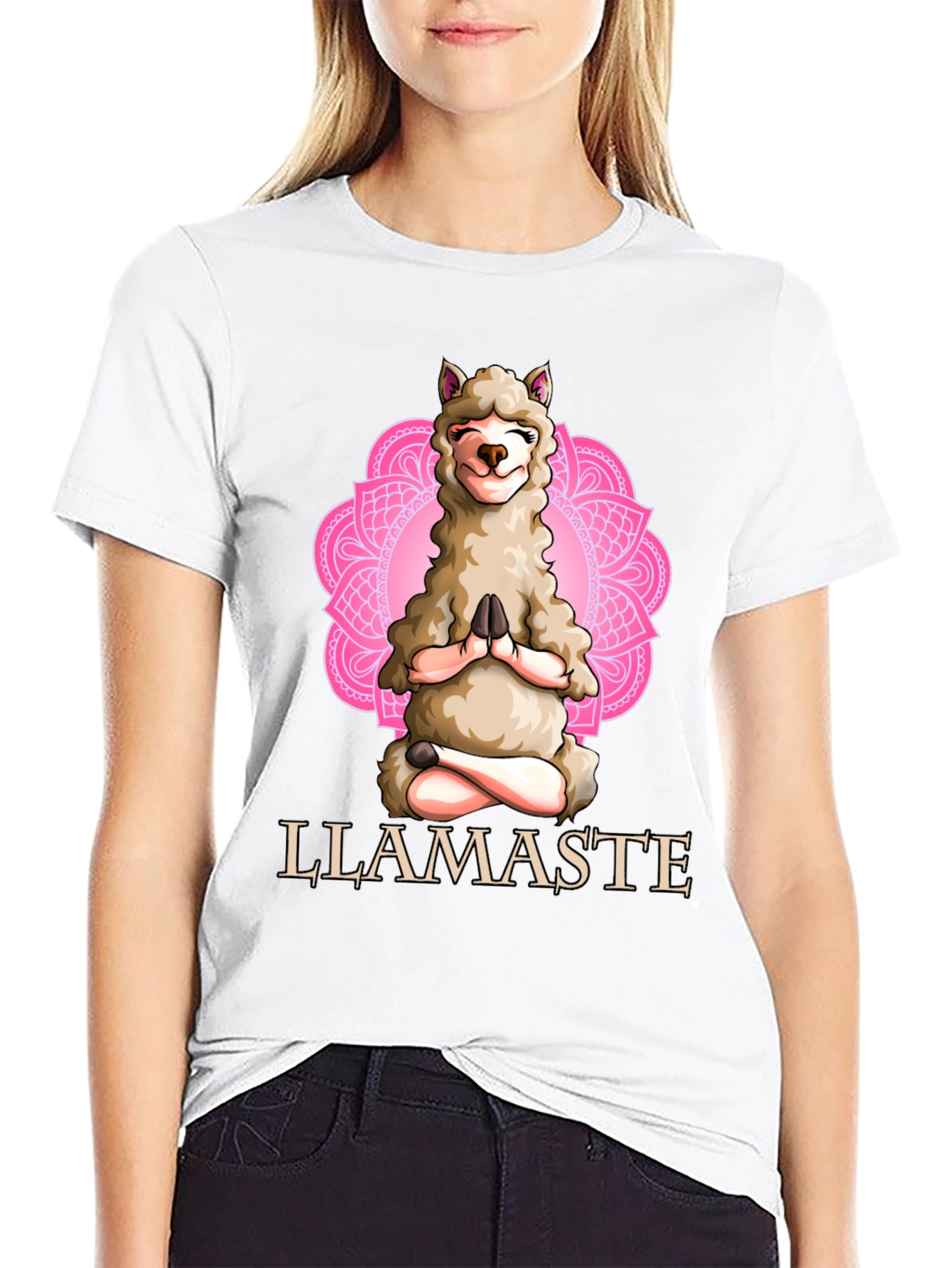 Llamaste Yoga Black T-Shirt