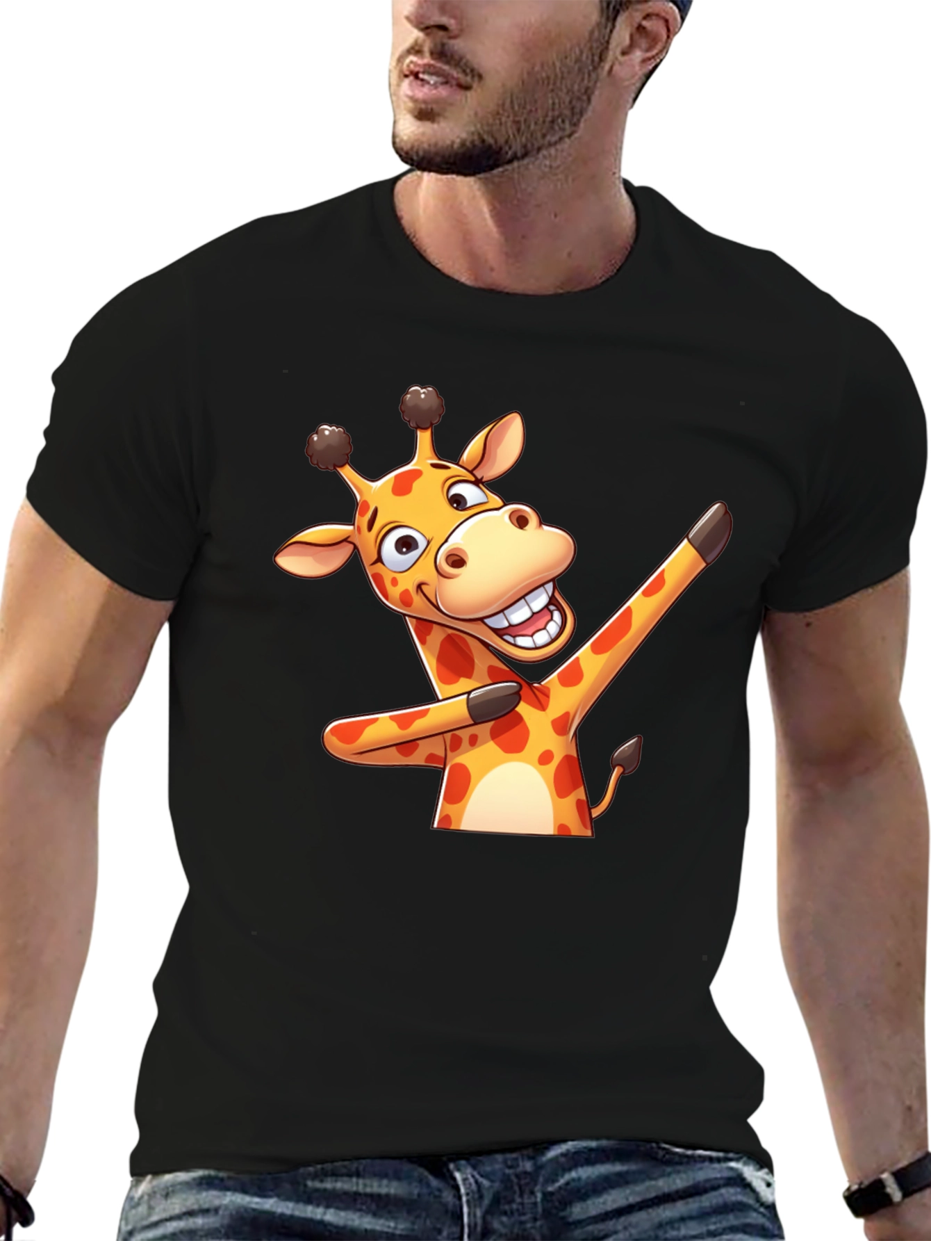 Dabbing Giraffe Graphic Tee - Fun Novelty T-Shirt