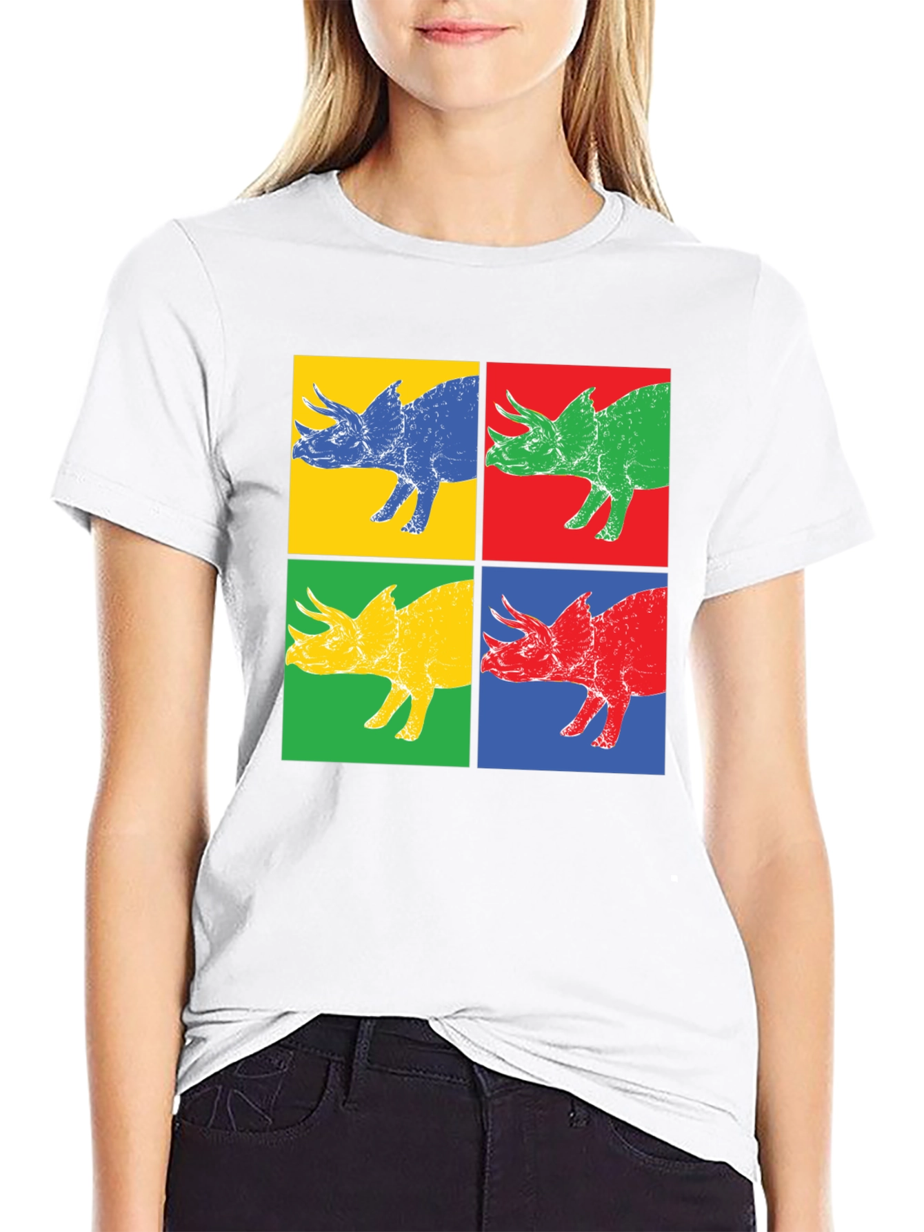 Pop Art Dinosaur Graphic T-Shirt