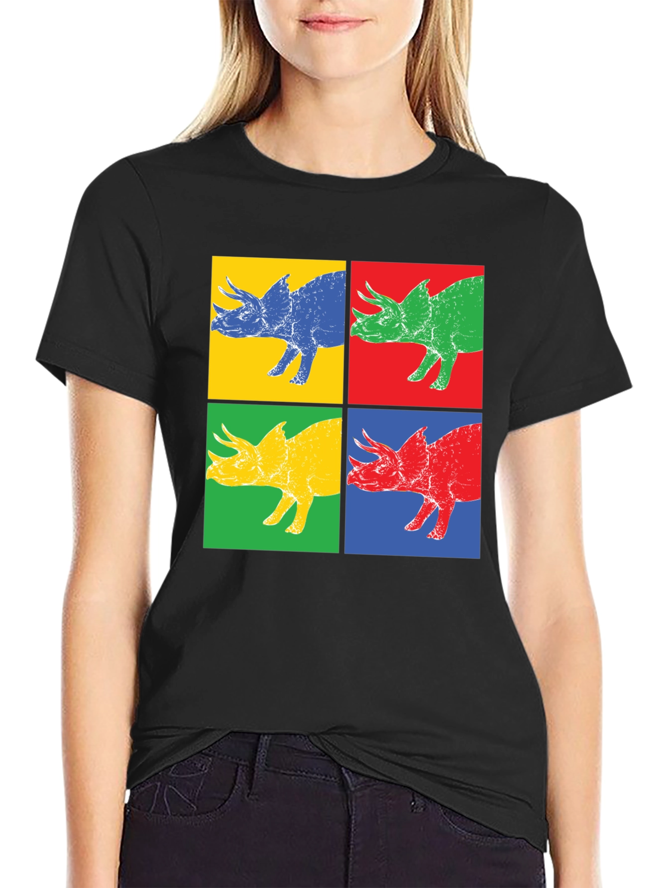 Pop Art Dinosaur Graphic T-Shirt
