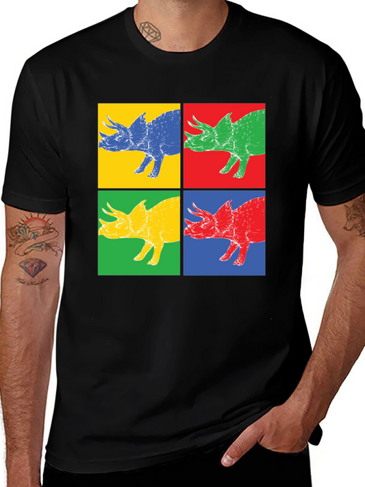 Pop Art Dinosaur Graphic T-Shirt